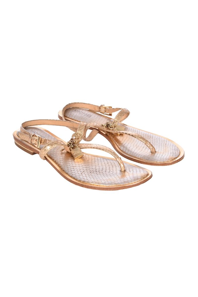 Michael kors sale gold flip flops