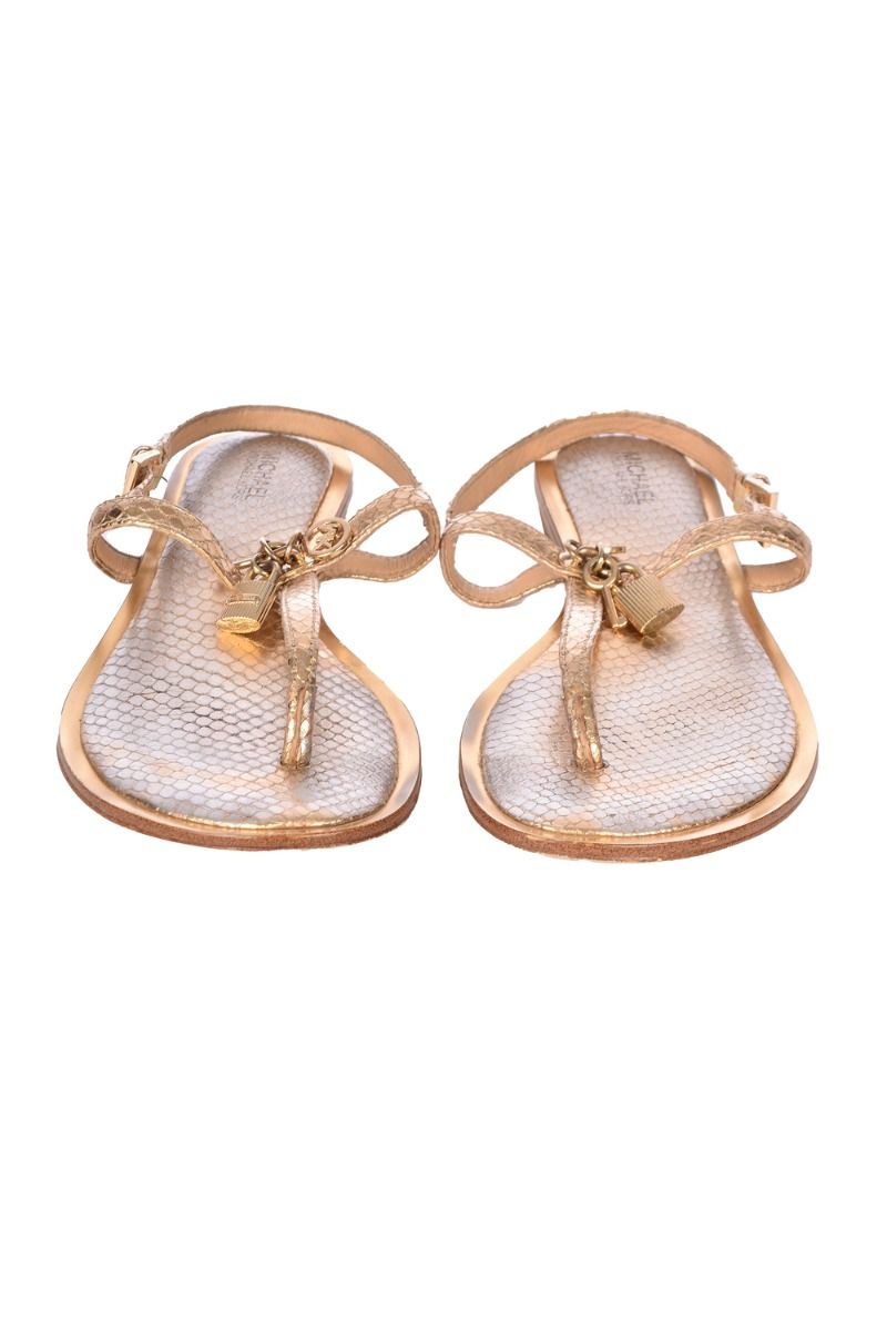Michael kors best sale gold flip flops