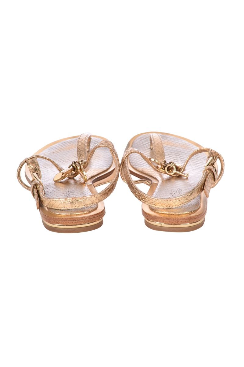 Michael kors gold sandals flat sales