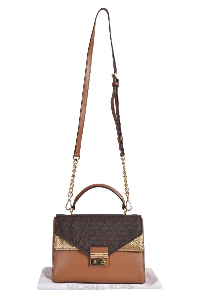 Amazon.com: Michael Kors Reed Large Brown Satchel Shoulder Handbag Belted  Purse Crossbody : Clothing, Shoes & Jewelry