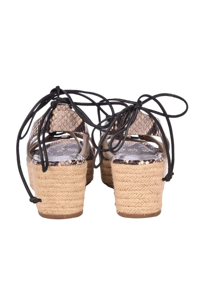 MICHAEL KORS SNAKE PRINT LACE UP WEDGES
