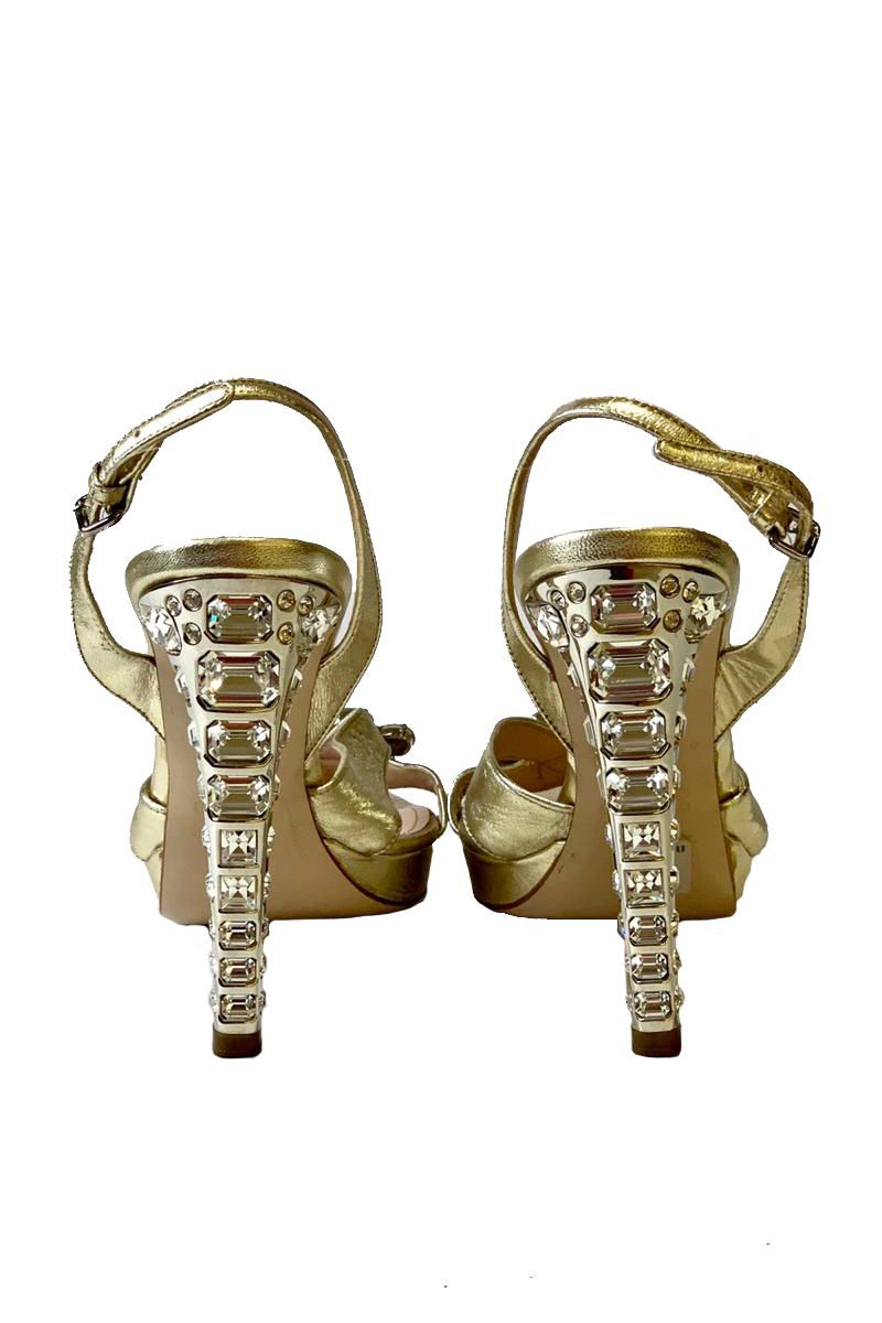 Miu miu best sale gold sandals
