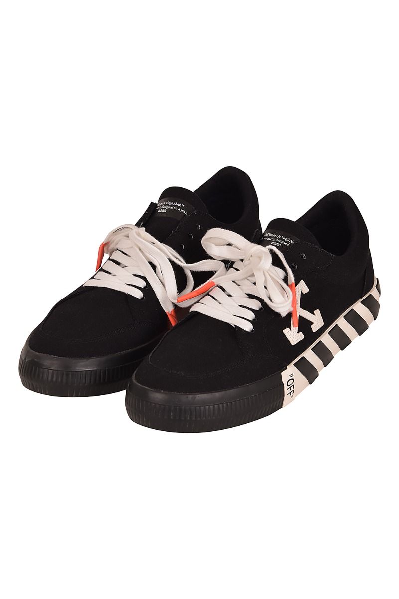 Off White Vulcanized Striped Low Top Sneakers