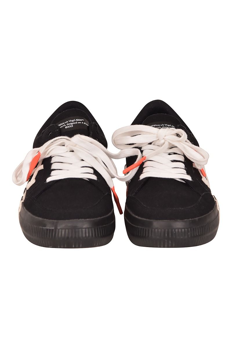 Off White Vulcanized Striped Low Top Sneakers