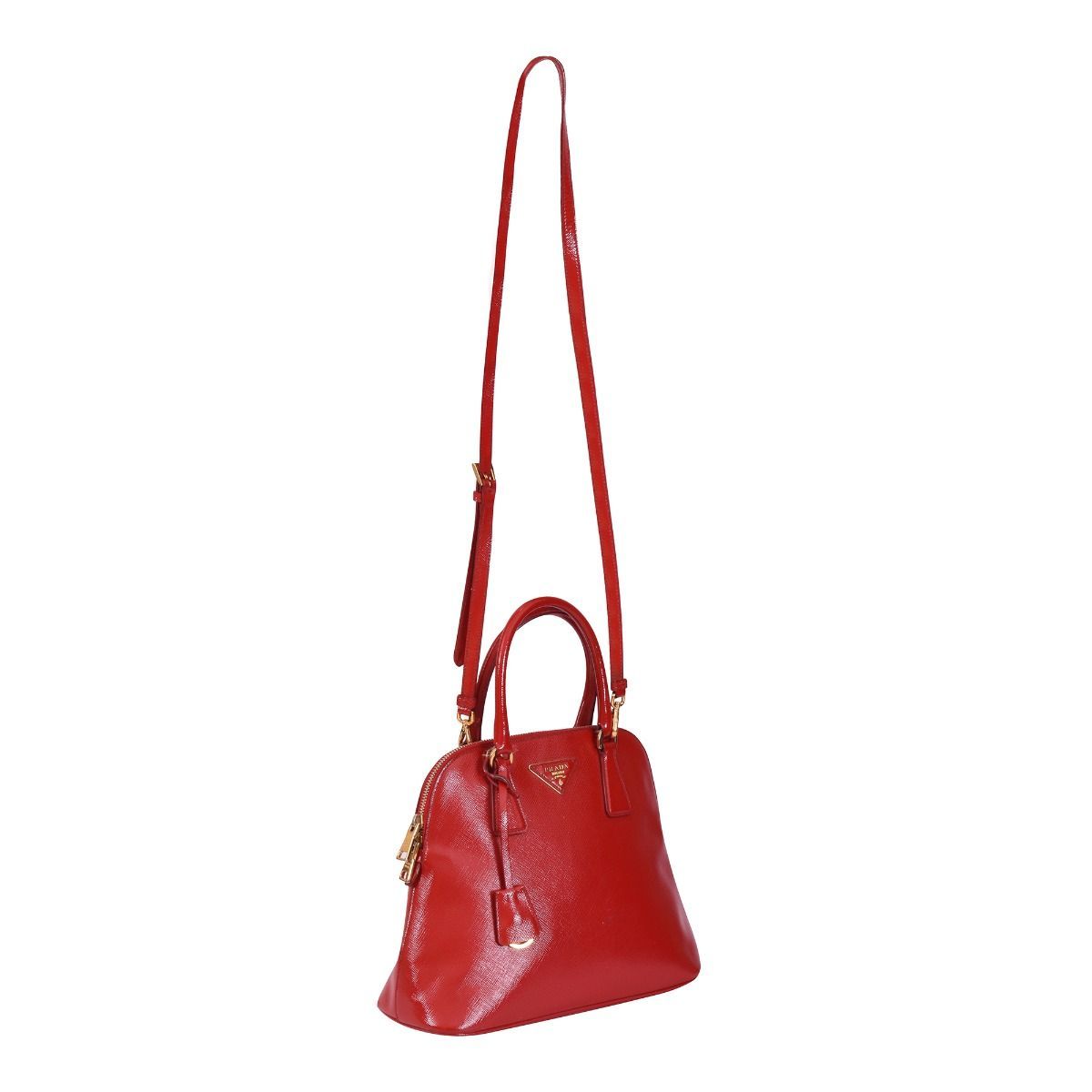 Prada Saffiano Vernice Mini Promenade Bag