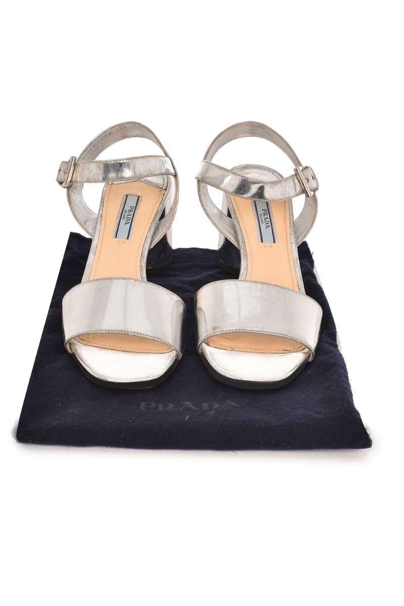 Prada silver platform sandals sales