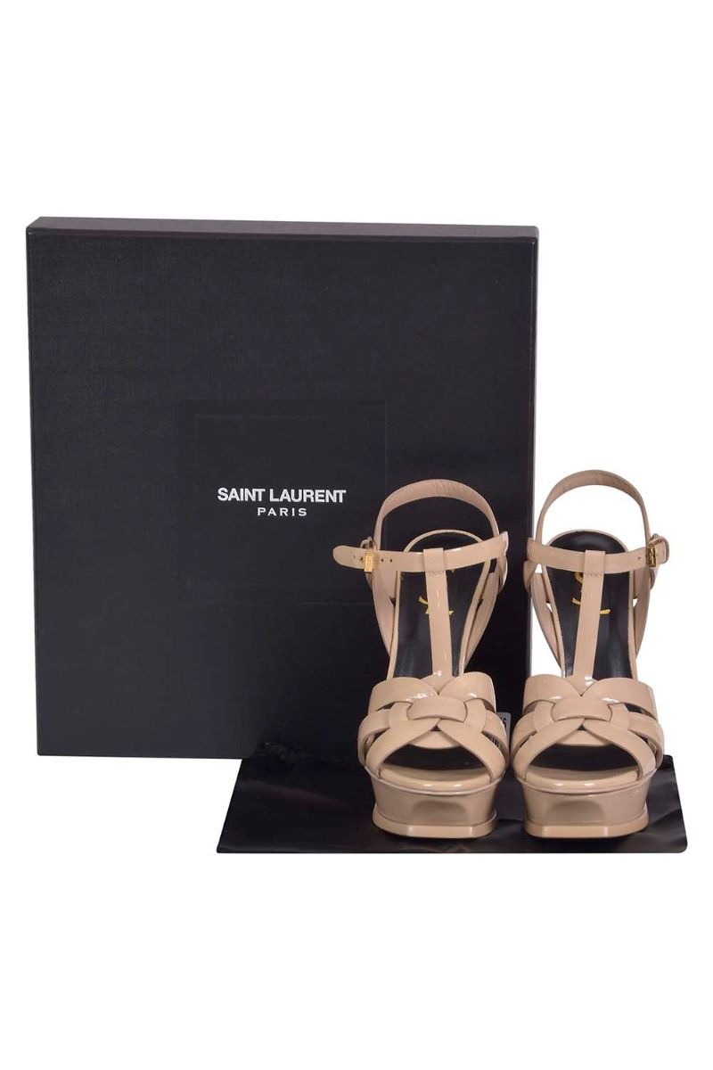 Saint Laurent Tribute Patent Leather Sandals
