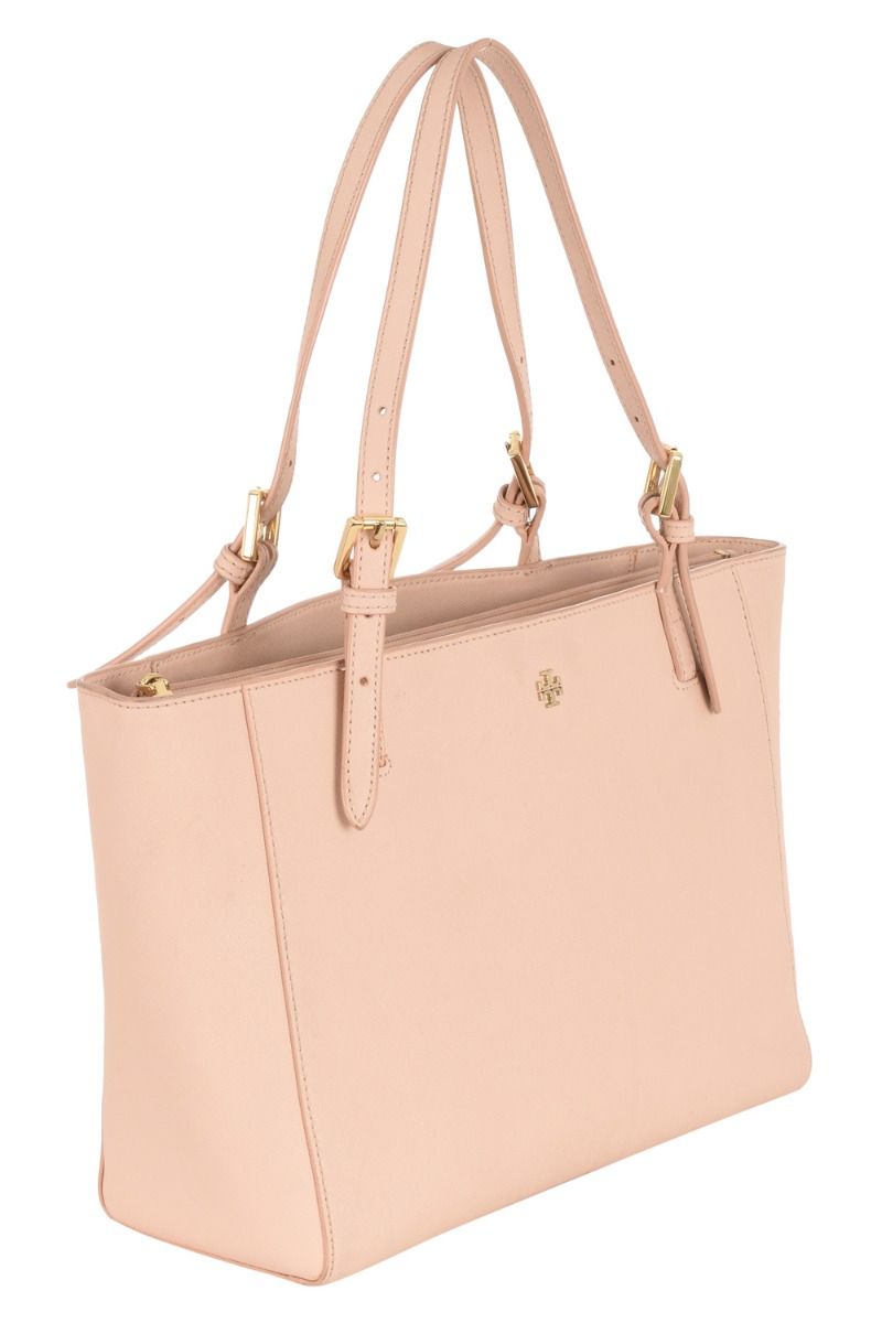 Tory Burch Emerson Small Light Meadowsweet Saffiano Leather Tote Bag – AUMI  4